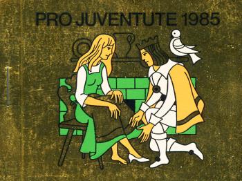 Stamps: JMH34 - 1985 Pro Juventute, Cinderella, gold