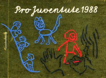 Timbres: JMH37 - 1988 Pro Juventute, dessin, or