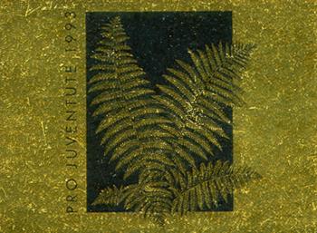 Stamps: JMH42 - 1993 Pro Juventute, fern, gold