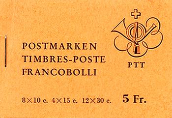 Francobolli: SBK64/ZNr.54 - 1973 Colore rosso-arancio, Näfels, Appenzell e Gais