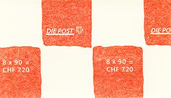 Timbres: SBK98/ZNr.65 - 1996 Couleur rouge sur blanc, timbres autocollants