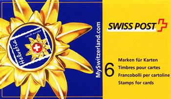 Thumb-1: SBK108/ZNr.75 - 2002, Color background blue, greetings from Switzerland