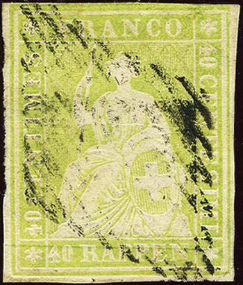 Francobolli: 26Aa - 1854 Pressione di Monaco, 1° periodo di stampa, carta di Monaco