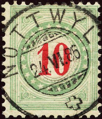 Francobolli: NP18A K - 1883 Montatura azzurro-verde, numero rosso carminio, Tipo II
