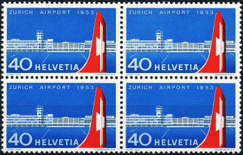 Timbres: 313 - 1953 Inauguration de l'aéroport de Zurich