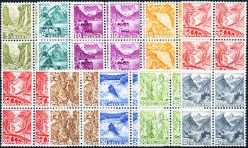 Stamps: 201z-209z - 1936-1938 New landscapes in intaglio printing, corrugated paper