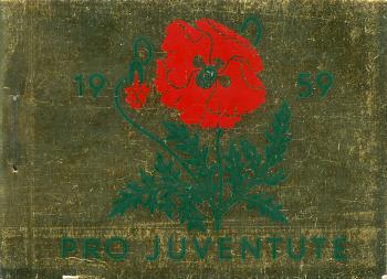 Stamps: JMH8 - 1959 Pro Juventute, poppy, gold