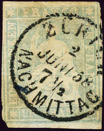 Thumb-1: 27E - 1857, Estampe de Berne, 2e période d'impression, papier de Munich