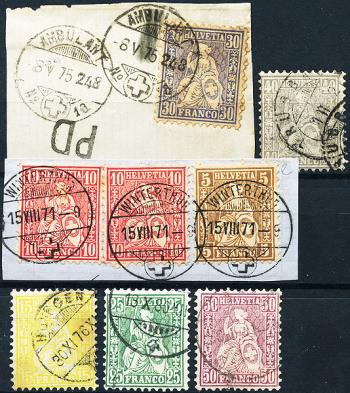 Stamps: Lot-Sitzende Helvetia - 1862-1878 Lot Seated Helvetia