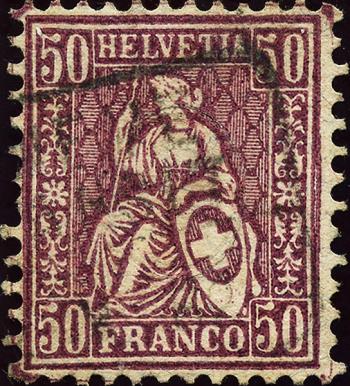 Stamps: 51.2.02 - 1881 Seated Helvetia, fiber paper