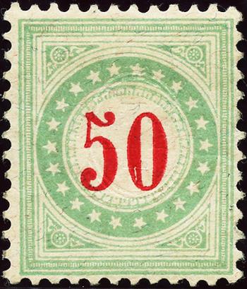 Thumb-1: NP20A K - 1883, Frame light blue-green, number carmine red, Type II