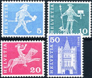 Francobolli: 355R-363R - 1960-1961 Motivi e monumenti di storia postale, carta bianca