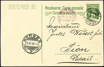 Timbres: PF12.C - 15. Juni 1913 Jour de Vol Lausanne