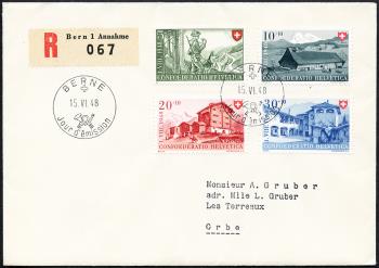 Timbres: B38-B41 - 1948 Travail et Maison Suisse III