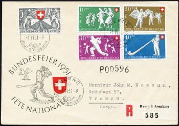 Francobolli: B51-B55 - 1951 Glarona e Zugo 600 anni nella Confederazione