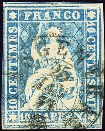 Thumb-1: 23Cd.2.01 - 1856, Estampe de Berne, 3e période d'impression, papier de Zurich
