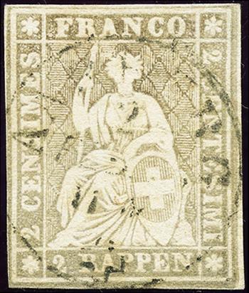 Stamps: 21G - 1862 Bern print, 4th printing period, Zurich paper