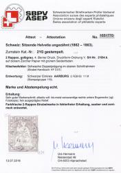 Thumb-3: 21G - 1862, Stampa di Berna, 4° periodo di stampa, carta di Zurigo