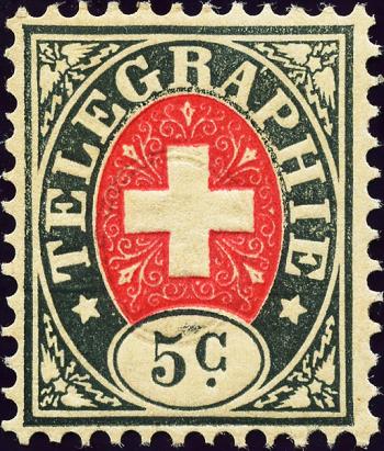 Thumb-1: T7 - 1877, Nouvelles dénominations et changement de couleur, papier blanc, armoiries rouges