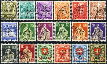 Stamps: BV1-BV18 - 1935-1937 Definitive stamps with punched cross