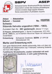 Thumb-3: 26C - 1855, Estampe de Berne, 2e période d'impression, papier de Munich