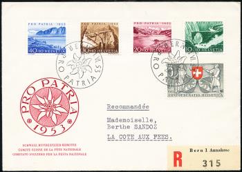 Stamps: B61-B65 - 1953 Bern 600 years in Confederation, lakes and watercourses
