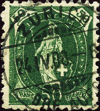 Francobolli: 98A.1.22 - 1907 Carta in fibra, 14 denti, WZ