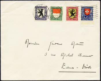 Stamps: J29-J32 - 1924 Cantonal and Swiss coat of arms