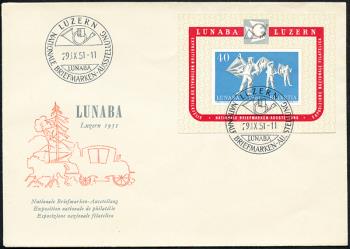 Timbres: W32 - 1951 bloc commémoratif pour le nat. Exposition de timbres à Lucerne