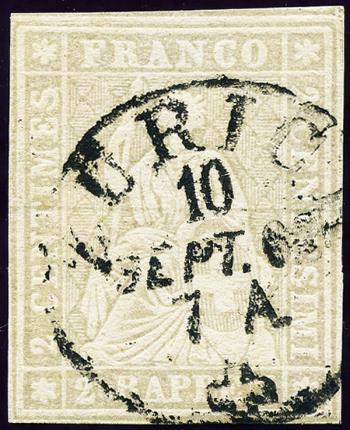 Thumb-1: 21G - 1862, Estampe de Berne, 4e période d'impression, papier de Zurich