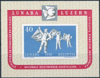 Stamps: W32 - 1951 memorial block for the nat. Stamp exhibition in Lucerne