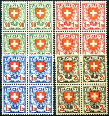 Stamps: 163z-166z - 1933-1934 Corrugated chalk paper