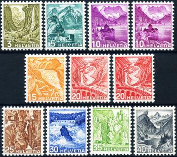 Stamps: 201y-209y - 1936-1938 New landscape images in intaglio printing, smooth paper