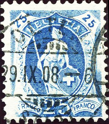 Briefmarken: 95A.2.57 - 1908 Faserpapier, 14 Zähne, WZ