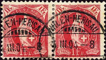 Briefmarken: 75E - 1903 weisses Papier, 14 Zähne, KZ B