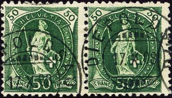 Briefmarken: 98A - 1907 Faserpapier, 14 Zähne, WZ