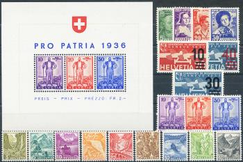 Timbres: CH1936 - 1936 compilation annuelle