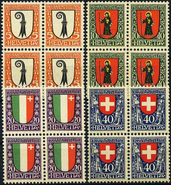 Francobolli: J25-J28 - 1923 Stemma cantonale e svizzero