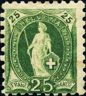 Stamps: 67B - 1888 Standing Helvetia, white paper, 11 teeth, KZ A