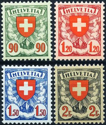 Stamps: 163z-166z - 1933-1934 corrugated chalk paper