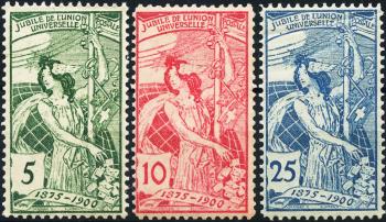 Thumb-1: 77-79 - 1900, 25 anni Unione postale universale