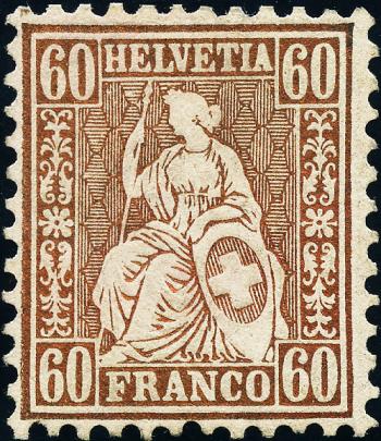 Thumb-1: 35 - 1863, Helvetia seduta, carta bianca