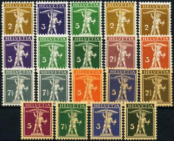 Timbres: 117-183 - 1909-1930 Tellknabe, papier fibre