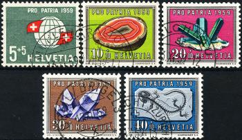 Stamps: B91-B95 - 1959 World globe, minerals and fossils
