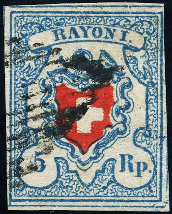 Timbres: 17II.1.04-T8 C1-LU - 1851 Rayon I, sans frontière