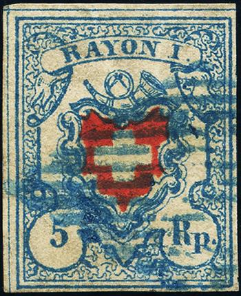 Timbres: 17II-T13 C2-LU - 1851 Rayon I, sans frontière