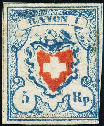 Timbres: 17II-T27 A2-O - 1851 Rayon I, sans frontière
