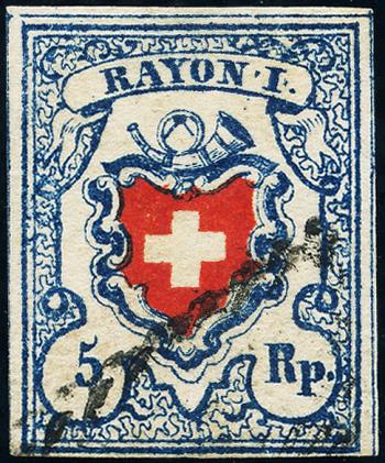 Briefmarken: 17II-T10 B3-LO - 1851 Rayon I, ohne Kreuzeinfassung