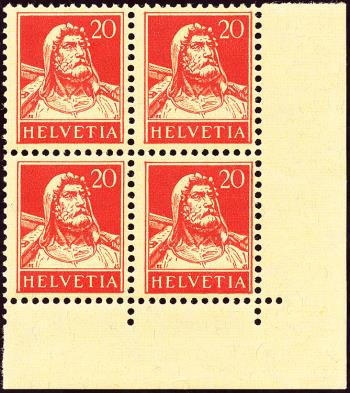 Stamps: 174z - 1933 Tell bust portrait, chamois fiber paper, ribbed