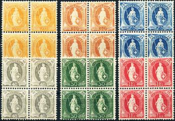 Briefmarken: 94A-99A - 1907-08 Faserpapier, 14 Zähne, WZ